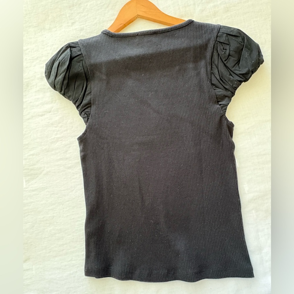J. Crew Women's Charcoal Puff Sleeve Tee - Picture 2 of 6